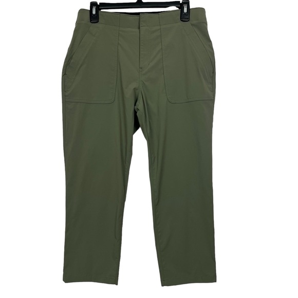 Eddie Bauer Women’s Athletic Leisure Pants Sz 10 Color Green 2” Elastic Waist - Picture 1 of 12